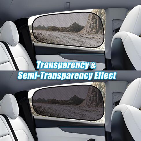 Zatooto Tesla Model Y Shades for Window Window Sun Shade شبه شفافة ثابتة مخصص مناسب 2020-2024 | 95 ٪ الأشعة فوق البنفسجية والحرارة | حماية الخصوصية | لا يوجد تثبيت لاصق خالٍ من الأدوات in Kuwait