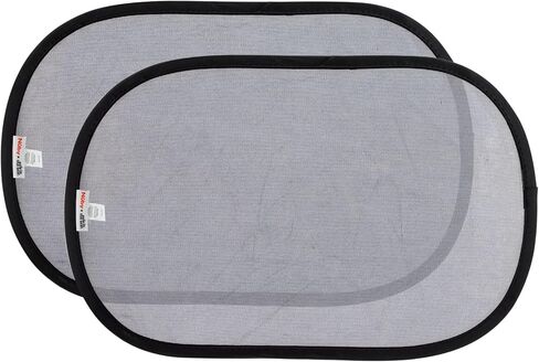 Nuby x Safe in The Seat Car Sun Shades – 2-Pack Pop-Open Static Cling Shades for Side Windows – UV Protection, Easy Install, Universal Fit – Folds Flat for Storage – 14" x 21" with Bonus Decal in Saudi Arabia