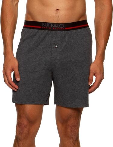Buffalo David Men's 3 Pack Knit Boxers (Black/Black/Black, Large) in Saudi Arabia