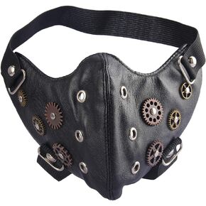 COOLLA Punk Leather Mask Motorcycle Biker Half Face Mask Anti-Dust Sport Mask in Kuwait
