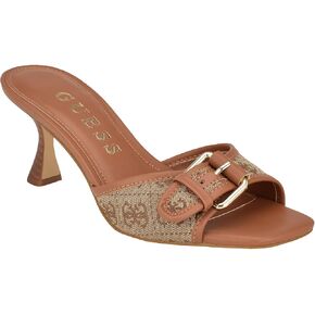 Guess Women's DISTA Heeled Sandal, Beige/Brown 210, 9 in Saudi Arabia