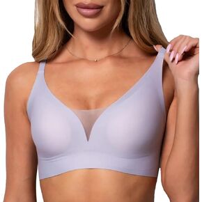 صدرية لاسلكية للنساء الدانتيل ضد الرقبة لا underwire دفع حمالة صدر سلسة برازيت تغطية كاملة in Kuwait