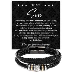 To My Son Love You Forever Bracelet From Mom & Dad With Heartfelt Message & Elegant Box, Gift For Son From Mother Father On Graduation, Birthday, Wedding, Christmas & More #1 in Saudi Arabia