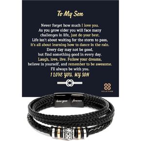 To My Son Bracelet, Gifts from Mom Dad, Graduation Gift For Son, Christmas Gift From Parents in Saudi Arabia