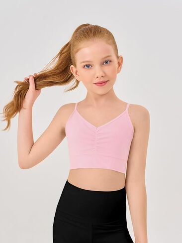 Haloumoning Girls Training Bra Kids Adjustable Sports Bra Yoga Dance Crop Top 5-14 Years in Saudi Arabia
