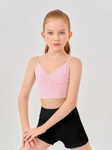 Haloumoning Girls Training Bra Kids Adjustable Sports Bra Yoga Dance Crop Top 5-14 Years in Saudi Arabia