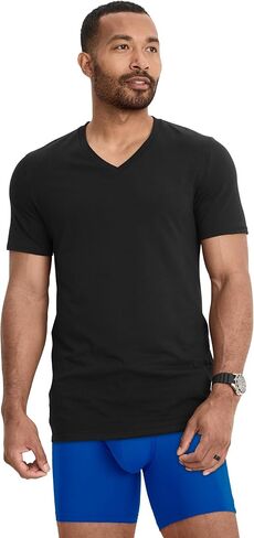 Jockey Men's Undershirt Cotton Stretch V-Neck Undershirt - 3 Pack in Kuwait