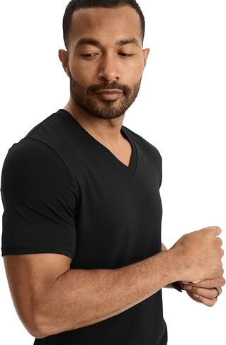 Jockey Men's Undershirt Cotton Stretch V-Neck Undershirt - 3 Pack in Kuwait
