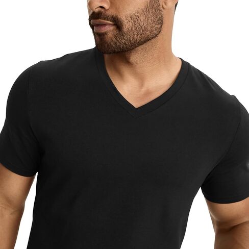 Jockey Men's Undershirt Cotton Stretch V-Neck Undershirt - 3 Pack in Kuwait