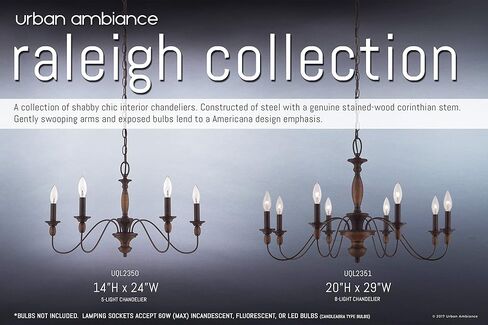Arban Armance Luxury Americana Chandelier ، متوسطة الحجم: 19.5 "H x 29" W ، مع عناصر على الطراز الوفيات ، والذوبان الخشب Corinthian ، والتشطيب البرونزي الريفي والمصابيح المكشوفة ، UQL2351 in Saudi Arabia