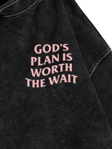 WDIRARA Men's Y2k Letter Graphic Distressed Long Sleeve Hoodie Vintage Hipster Loose Fit Hooded Sweatshirt in Saudi Arabia