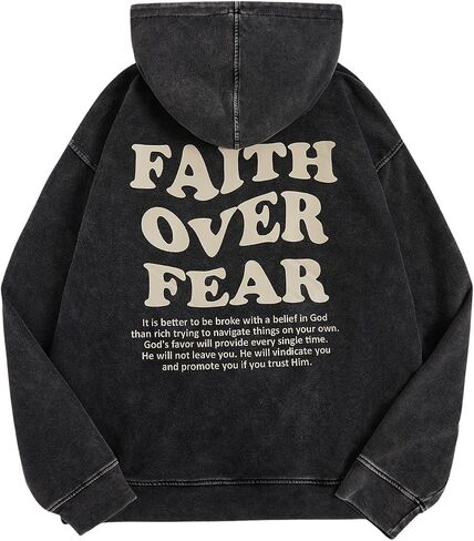 WDIRARA Men's Y2k Letter Graphic Distressed Long Sleeve Hoodie Vintage Hipster Loose Fit Hooded Sweatshirt in Saudi Arabia