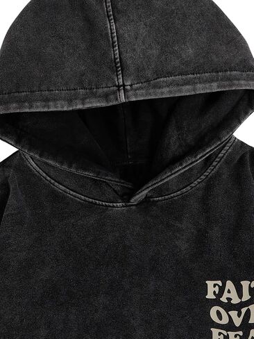 WDIRARA Men's Y2k Letter Graphic Distressed Long Sleeve Hoodie Vintage Hipster Loose Fit Hooded Sweatshirt in Saudi Arabia