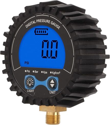 مقياس ضغط الإطارات الرقمية دقة عالية شاشة شاشة LCD أربعة وحدة قابلة للتحويل 3 200psi العجلات إطار هواء مراقبة المختبر M11x1 Thread الأزرق الإضاءة الخلفية لشاحنات السيارات in Saudi Arabia