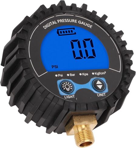مقياس ضغط الإطارات الرقمية دقة عالية شاشة شاشة LCD أربعة وحدة قابلة للتحويل 3 200psi العجلات إطار هواء مراقبة المختبر M11x1 Thread الأزرق الإضاءة الخلفية لشاحنات السيارات in Saudi Arabia