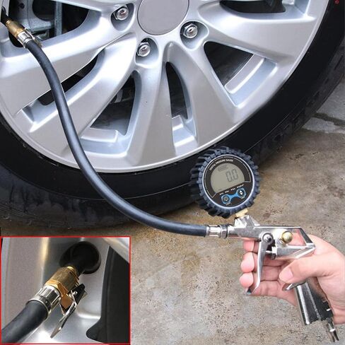 مقياس ضغط الإطارات الرقمية دقة عالية شاشة شاشة LCD أربعة وحدة قابلة للتحويل 3 200psi العجلات إطار هواء مراقبة المختبر M11x1 Thread الأزرق الإضاءة الخلفية لشاحنات السيارات in Saudi Arabia