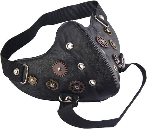 COOLLA Punk Leather Mask Motorcycle Biker Half Face Mask Anti-Dust Sport Mask in Kuwait