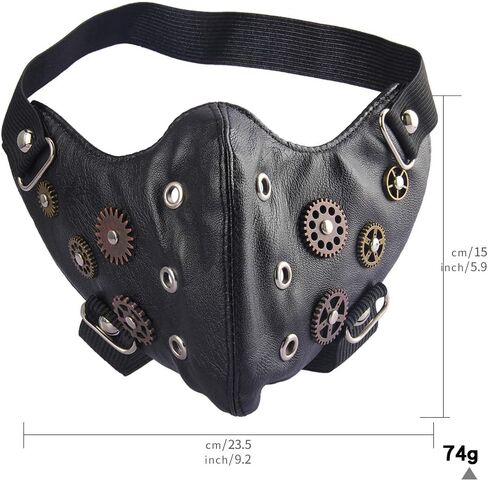 COOLLA Punk Leather Mask Motorcycle Biker Half Face Mask Anti-Dust Sport Mask in Kuwait