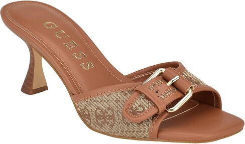 Guess Women's DISTA Heeled Sandal, Beige/Brown 210, 9 in Saudi Arabia