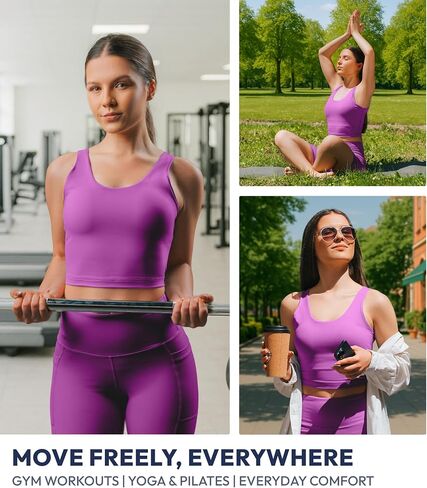 Nirlon U Tank Top Sports Bra - Nirlux Womens Tops & Sports Bras for Women - Light Cups, Scoop Neck Workout Tops for Women in Saudi Arabia