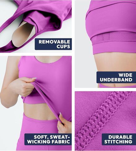 Nirlon U Tank Top Sports Bra - Nirlux Womens Tops & Sports Bras for Women - Light Cups, Scoop Neck Workout Tops for Women in Saudi Arabia
