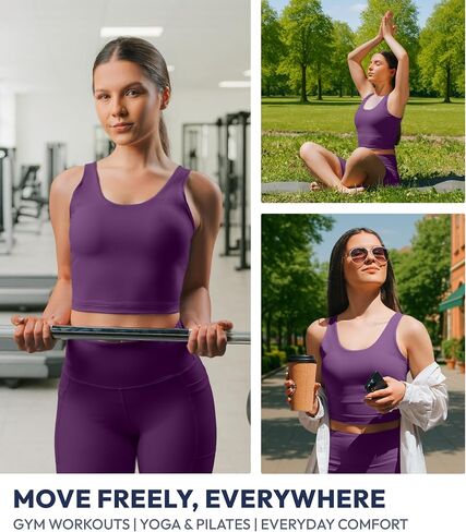 Nirlon U Tank Top Sports Bra - Nirlux Womens Tops & Sports Bras for Women - Light Cups, Scoop Neck Workout Tops for Women in Saudi Arabia