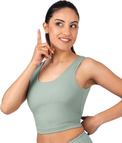 Nirlon U Tank Top Sports Bra - Nirlux Womens Tops & Sports Bras for Women - Light Cups, Scoop Neck Workout Tops for Women in Saudi Arabia