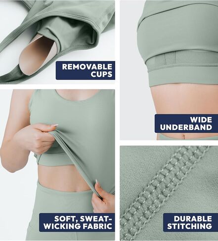 Nirlon U Tank Top Sports Bra - Nirlux Womens Tops & Sports Bras for Women - Light Cups, Scoop Neck Workout Tops for Women in Saudi Arabia