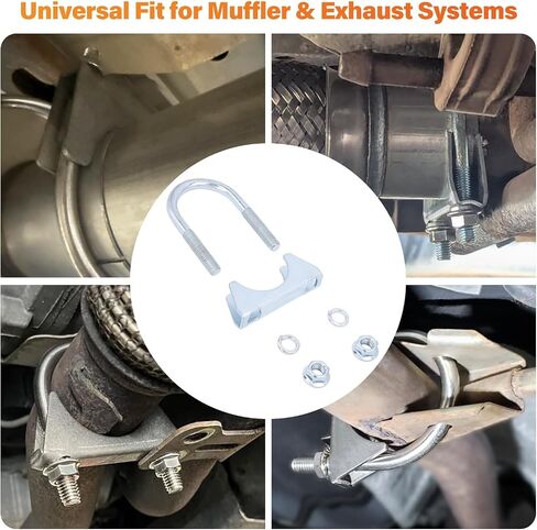 2 حزمة 1.5 "مشابك عادم كاتم الصوت المشبك الشاقية U على أنابيب طرف 38 ملم مصابيح أنابيب عادم U-Bolt الصلب (1-1/2") in Kuwait