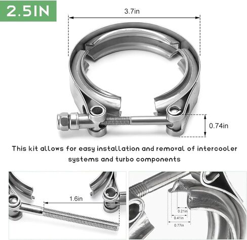 4 Inch V Band Clamp,Male Female 304 Stainless Steel Quick Release Flange Exhaust Clamp, V-Band for Pickup Truck Turbo Downpipe Exchange Exhaust Systems, Car Accessories in Kuwait