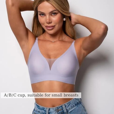 صدرية لاسلكية للنساء الدانتيل ضد الرقبة لا underwire دفع حمالة صدر سلسة برازيت تغطية كاملة in Kuwait