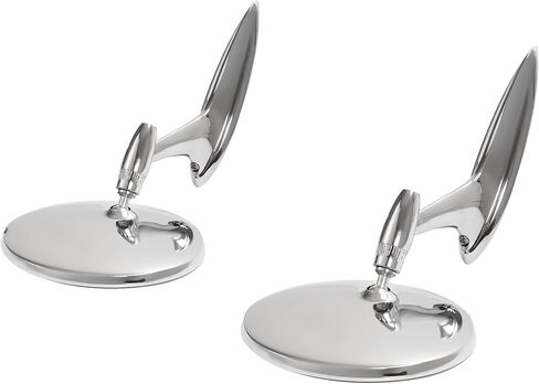 HECASA Side Mirrors Chrome Round Outside Ribbed Base Compatible with 1963 1964 1965 Chevy Chevelle Impala Nova Corvair El Camino Pair Rearview Mirrors in Saudi Arabia