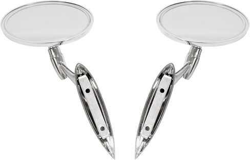 HECASA Side Mirrors Chrome Round Outside Ribbed Base Compatible with 1963 1964 1965 Chevy Chevelle Impala Nova Corvair El Camino Pair Rearview Mirrors in Saudi Arabia