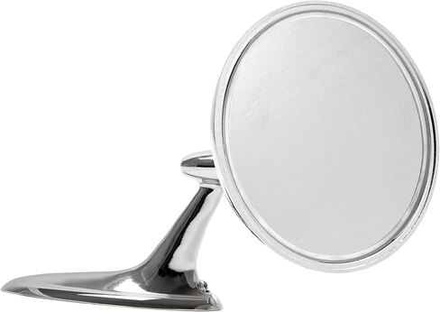 HECASA Side Mirrors Chrome Round Outside Ribbed Base Compatible with 1963 1964 1965 Chevy Chevelle Impala Nova Corvair El Camino Pair Rearview Mirrors in Saudi Arabia
