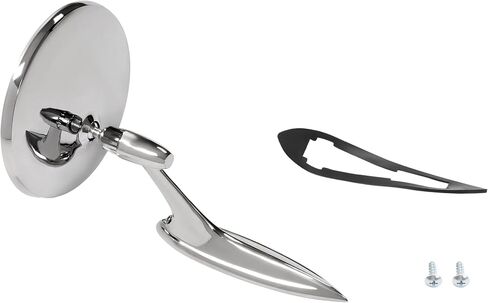 HECASA Side Mirrors Chrome Round Outside Ribbed Base Compatible with 1963 1964 1965 Chevy Chevelle Impala Nova Corvair El Camino Pair Rearview Mirrors in Saudi Arabia