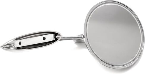HECASA Side Mirrors Chrome Round Outside Ribbed Base Compatible with 1963 1964 1965 Chevy Chevelle Impala Nova Corvair El Camino Pair Rearview Mirrors in Saudi Arabia