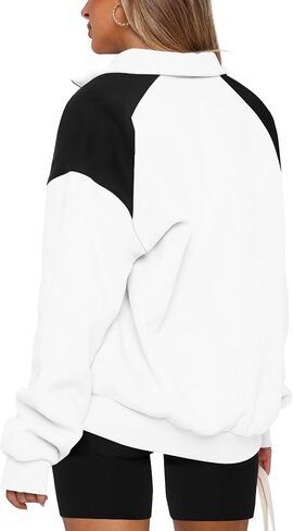 WIHOLL Half Zip Oversized Sweatshirts For Women Casual Fall Outfits Tunic Quarter Zip Pullover Crewneck Sweaters Hoodies Winter Clothes 2024 Coffee Grey 2XL in Saudi Arabia