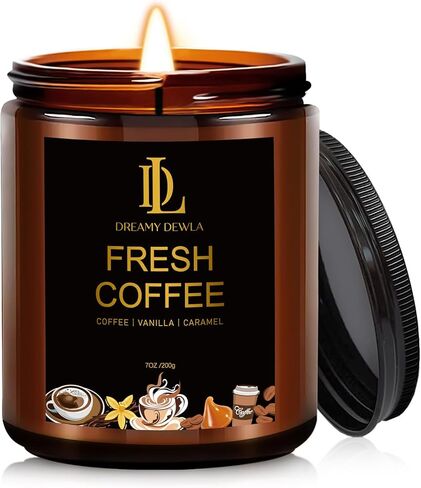 شموع قهوة طازجة ، شمعة معطرة على القهوة ، شموع فول الصويا الطبيعية للمنزل المعطرة ، طويلة الأمد مع زمن حرق مدتها 50 ساعة ، هدايا للرجال نساء in Saudi Arabia