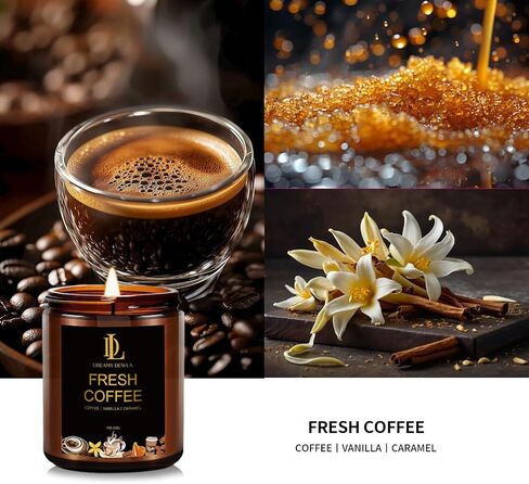 شموع قهوة طازجة ، شمعة معطرة على القهوة ، شموع فول الصويا الطبيعية للمنزل المعطرة ، طويلة الأمد مع زمن حرق مدتها 50 ساعة ، هدايا للرجال نساء in Saudi Arabia
