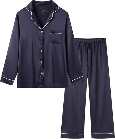 Mud Kingdom Mens Satin Pajamas Set Silk Button Button-Down PJS مجموعات صالة ناعمة in Kuwait