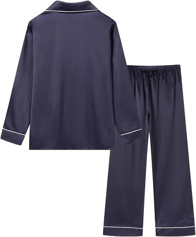 Mud Kingdom Mens Satin Pajamas Set Silk Button Button-Down PJS مجموعات صالة ناعمة in Kuwait