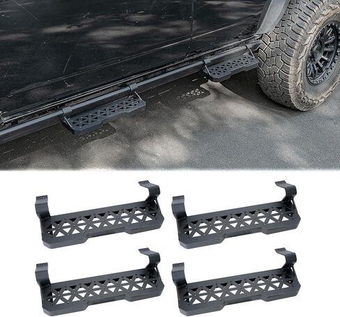 Steps fits for Original Side Bumper, Metal Running Boards Compatible with Ford Bronco 2021 2022 2023 2024, Non-Slip Step Rail Pedals, Easy Installation, Rust-Resistant Powder Coating, 4pc in Kuwait