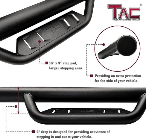 خطوات جانبية TAC متوافقة مع 2020-2025 Jeep Gladiator JT | 4 "Drop Running لوحات NERF | الإكسسوارات الخارجية على الطرق الوعرة الشاحنة in Saudi Arabia