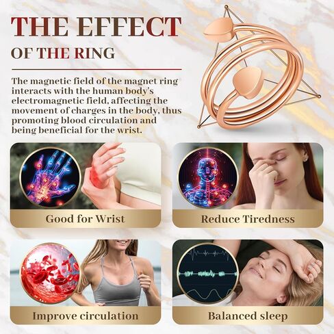 Copper Rings for Women,Lymphatic Drainage Magnetic Rings with 3500 Gauss Magnets,Magnetic Lymph Detox Ring 100% Pure Copper Jewelry Gift(2 PCS Rose Gold) in Saudi Arabia