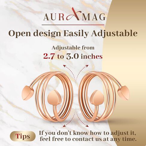 Copper Rings for Women,Lymphatic Drainage Magnetic Rings with 3500 Gauss Magnets,Magnetic Lymph Detox Ring 100% Pure Copper Jewelry Gift(2 PCS Rose Gold) in Saudi Arabia