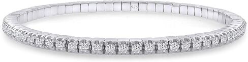 Stretch Bracelets For Women | Round Moissanite Diamond Stackable Adjustable Tennis Bracelets | 14K Gold Over Sterling Silver Jewelry Gifts For Her (2.00 Cttw To 2.50 Cttw) in Saudi Arabia