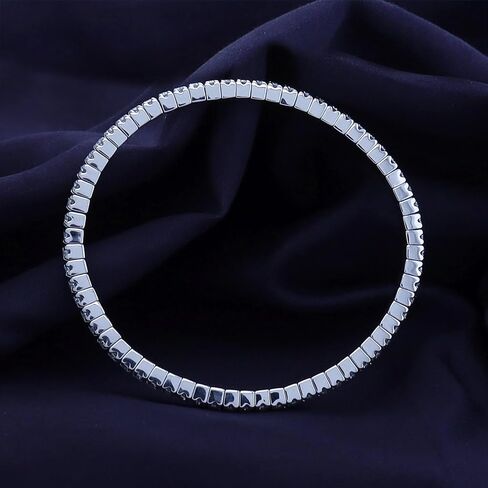 Stretch Bracelets For Women | Round Moissanite Diamond Stackable Adjustable Tennis Bracelets | 14K Gold Over Sterling Silver Jewelry Gifts For Her (2.00 Cttw To 2.50 Cttw) in Saudi Arabia
