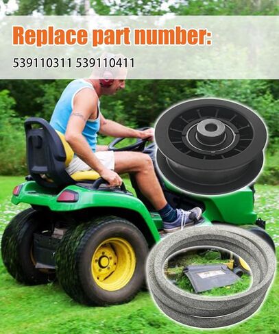 Z254F Drive Idler Pulley Drive Belt Replacement Kit Fits for Husqvarna CZ3815 CZ4217 CZ42175 460ZX Lawn Tractor Replace 539110411 & 539110311 in Saudi Arabia