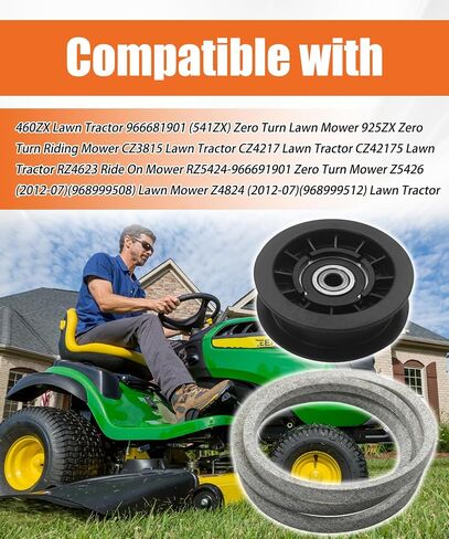 Z254F Drive Idler Pulley Drive Belt Replacement Kit Fits for Husqvarna CZ3815 CZ4217 CZ42175 460ZX Lawn Tractor Replace 539110411 & 539110311 in Saudi Arabia