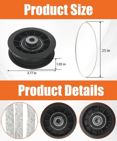Z254F Drive Idler Pulley Drive Belt Replacement Kit Fits for Husqvarna CZ3815 CZ4217 CZ42175 460ZX Lawn Tractor Replace 539110411 & 539110311 in Saudi Arabia